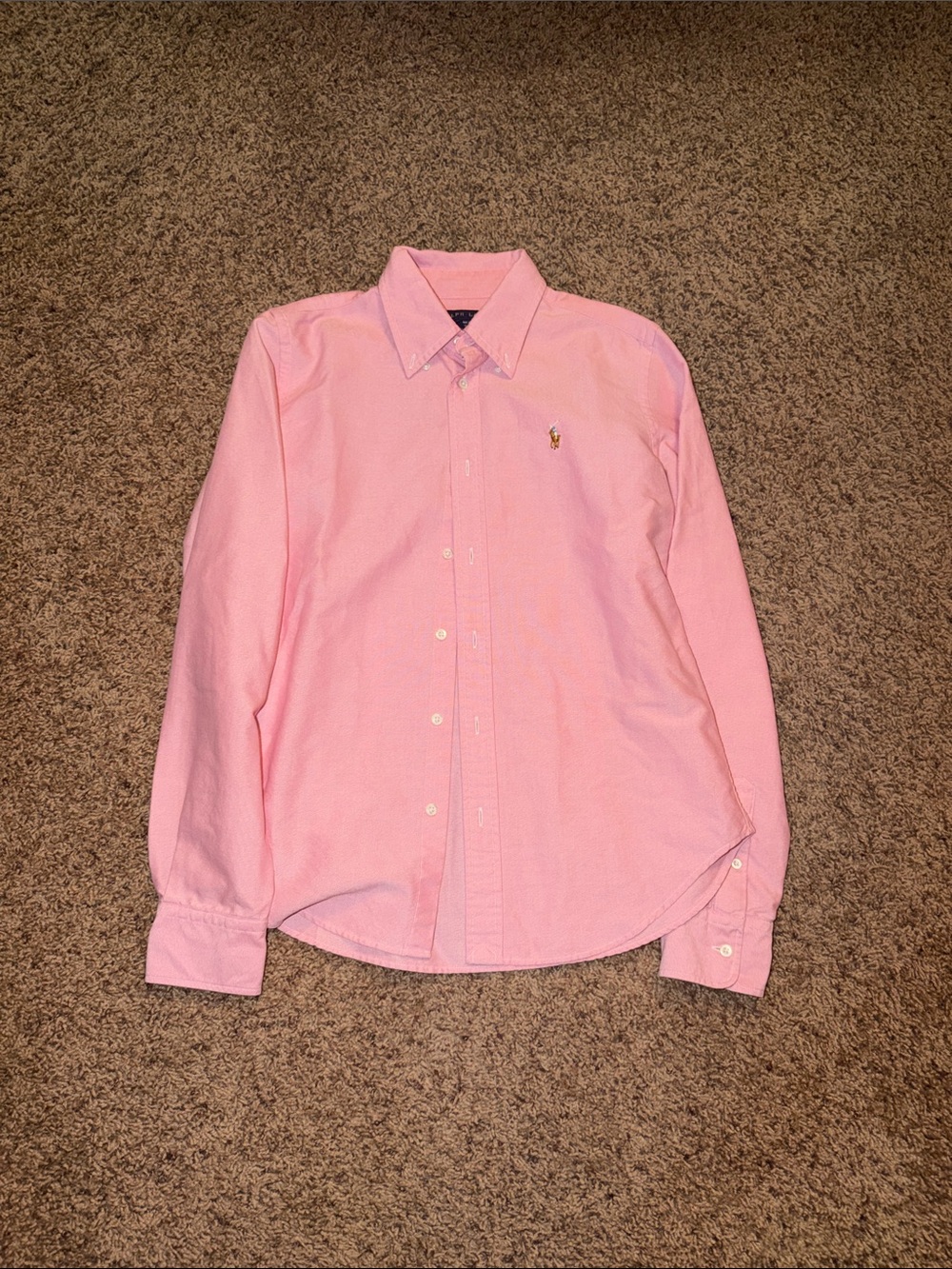 Ralph Lauren Light Pink Long-Sleeve Button-Down Shirt